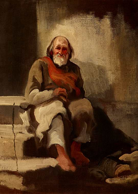 Seated Old Man with Red Scarf