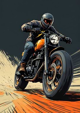 Motorcycle Rider in Motion