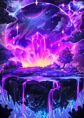 Floating Island with Crystal