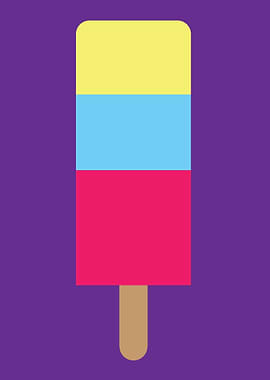 Colorful Popsicle on Purple Background