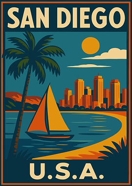 San Diego Cityscape Poster