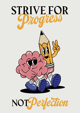 Strive for Progress Cartoon Illustration