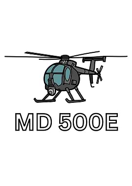 MD 500E Helicopter Illustration