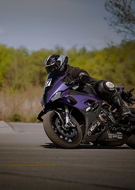 Motorcycle Rider on Road