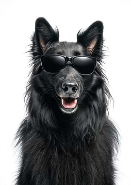 Cool Belgian Sheepdog with Sunglasses