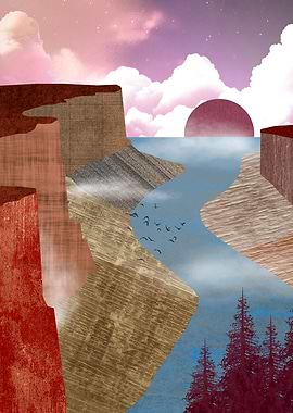 Canyon Ocean Landscape