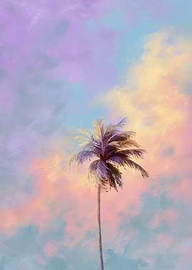 Pastel Palm Tree Dreamscape