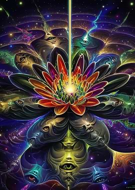 Cosmic Flower with Eyes