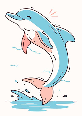 Jumping Dolphin Illustration