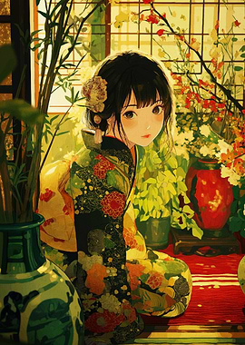 Anime Girl in Kimono