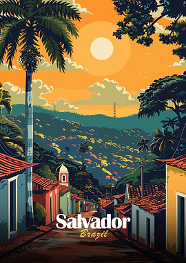Salvador, Brazil Travel Poster