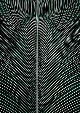 Abstract Green and White Leaf Pattern