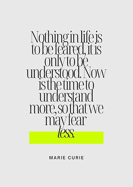 Marie Curie Inspirational Quote Poster
