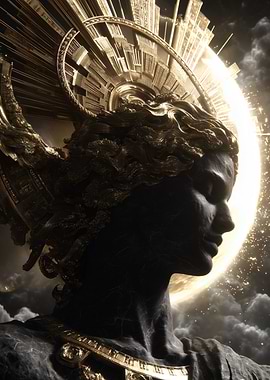 Golden Statue with Halo