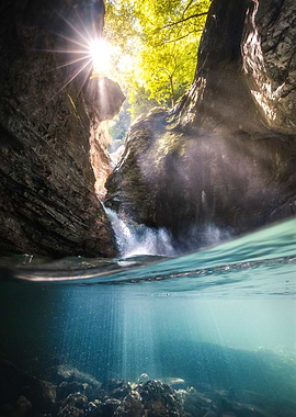 Underwater Canyon Waterfall