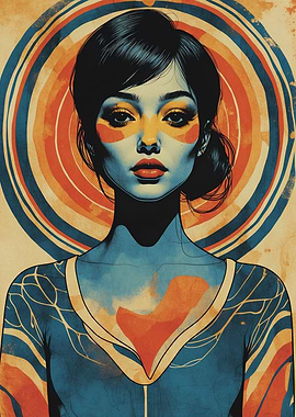 Retro Psychedelic Rebell Portrait