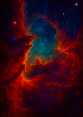 Cosmic Nebula with Stars