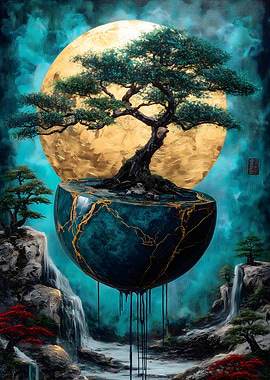 Bonsai Tree on Floating Sphere