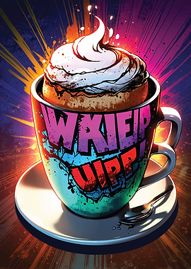 Whipped Cream Coffee Cup Pop Art