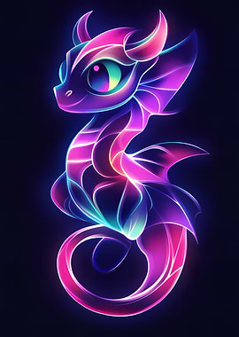 Neon Dragon Illustration