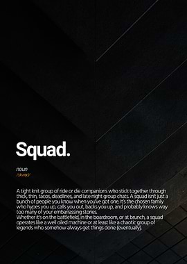 Squad Definition Typography Art Print
