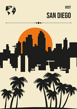 Visit San Diego Travel Poster