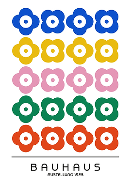 Bauhaus Exhibition 1923 Floral Poster