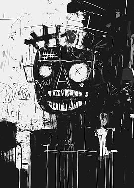 Abstract Black and White Figure Portrait