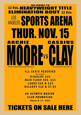 Archie Moore vs Cassius Clay Poster