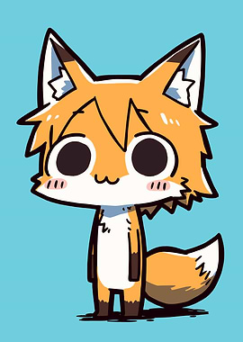 Cute Cartoon Fox Character Illustration