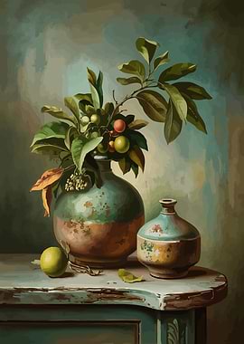 Still Life with Green Vases