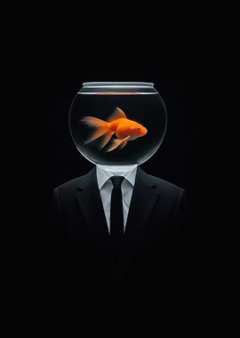 Fishbowl Head Man in Suit