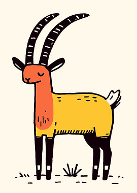 Stylized Antelope Illustration