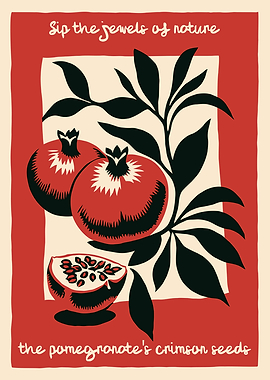 Pomegranate Still Life Art Print