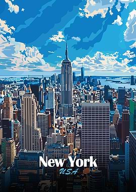 New York City Skyline Illustration