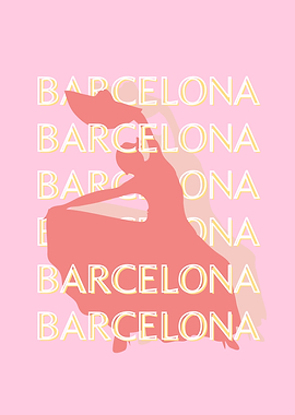 Barcelona Flamenco Dancer Pink Art