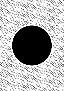 Geometric Pattern with Black Circle