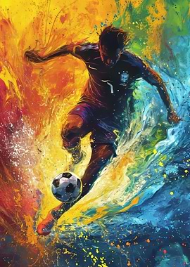 Dynamic Soccer Player Art