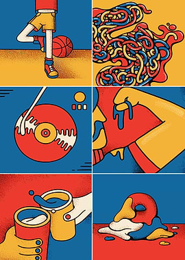 Abstract Graphic Art Collage