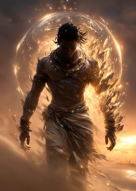 Golden Warrior with Celestial Sphere