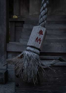 Japanese Temple Bell Rope in Kyoto