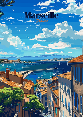 Marseille France Travel Poster