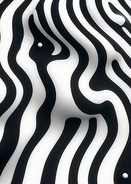 Quiet Pulse – Liquid Paradox - Abstract Black and White Wavy Pattern