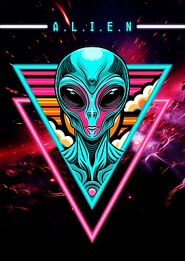 Retro Alien in Space