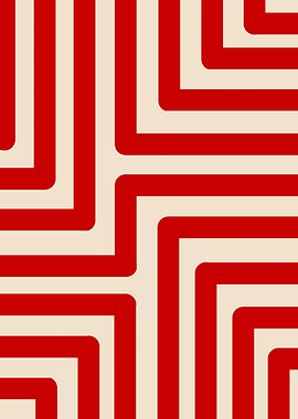 Red and Beige Geometric Pattern