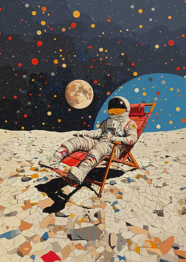 Astronaut Relaxing on the Moon