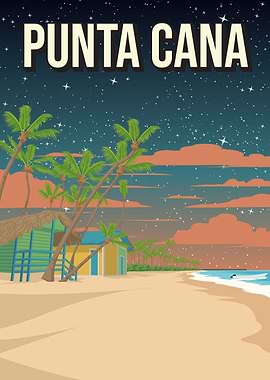 Punta Cana Pixel Art Beach