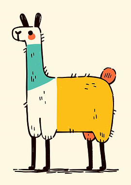 Cartoon Llama Illustration