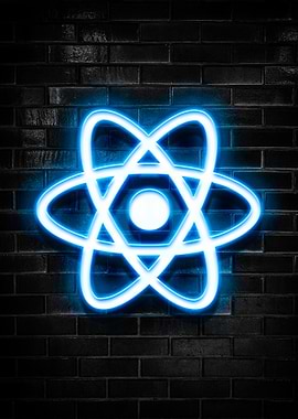 Neon React on Brick Wall