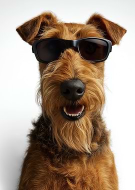 Cool Irish Terrier Dog with Sunglasses